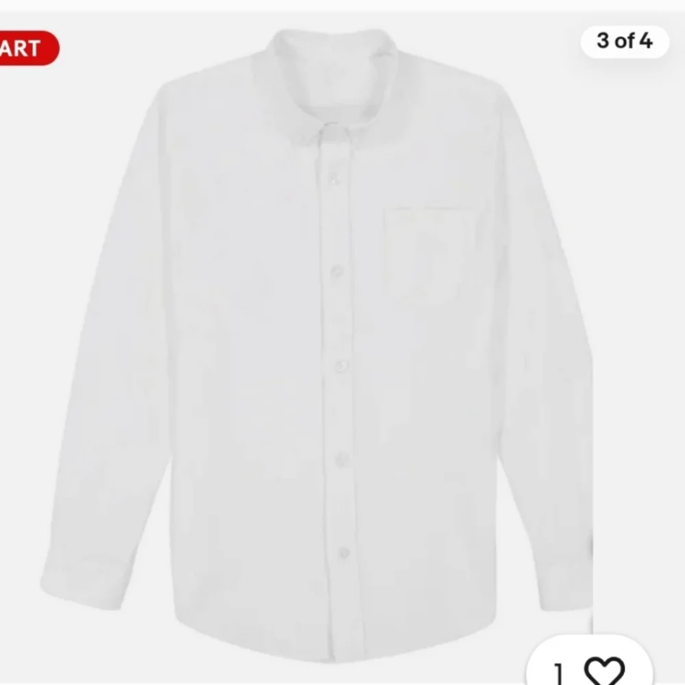 Gap Youth Long Sleeve Uniform Oxford Shirt Boys 7-8 White Cotton NWT